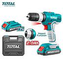 078 TIDLI20012-4 TALADRO PERCUTOR INALAMBRICO 20V 1500RPM VALIJA+2BATERIAS TOTAL TIDLI20012-4