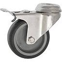 079 434 RUEDA PVC GRIS GIRATORIA 50MM PASANTE CON FRENO