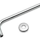 11-12 054 DP21227 BRAZO DE LLUVIA DE ACERO INOXIDABLE 90 X 40 CM C/ROSETA